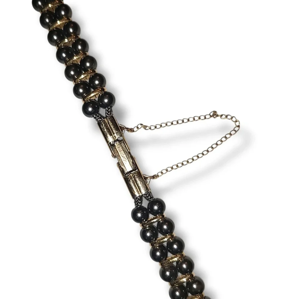 Vintage Faux Tahitian Pearl Watch Band 1/40 10K RGF Gold Filled USA 6.75